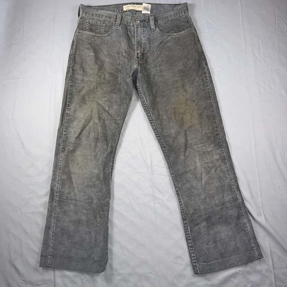 Men’s Y2k Levi's 527 Low Boot Cut Corduroy Pants Grey Size 32